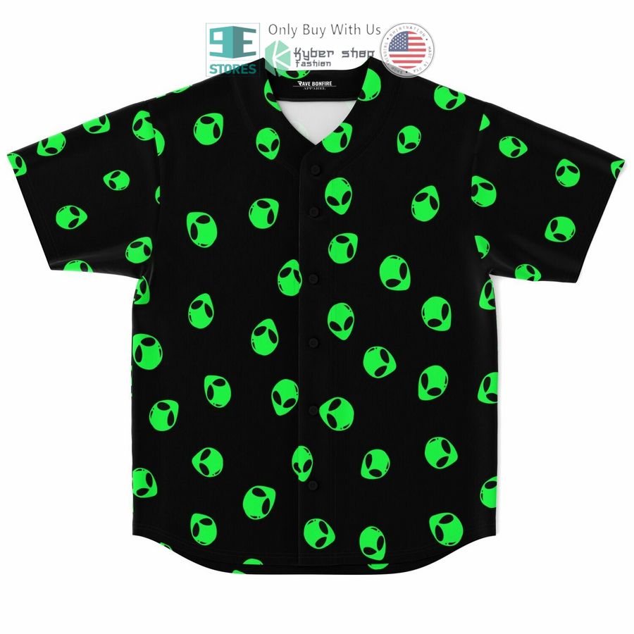 alien pattern black baseball jersey 1 34877
