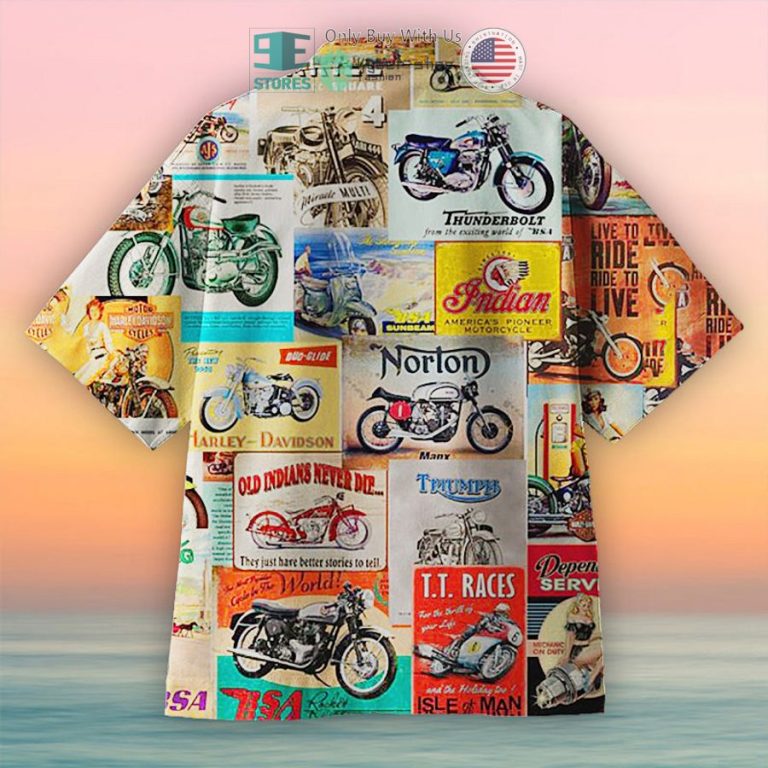 amazing vintage retro motorcycle wall logo hawaiian shirt 2 43745