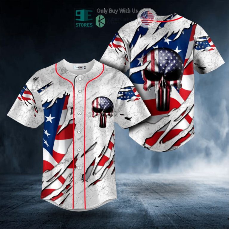 american flag punisher skull baseball jersey 1 27939