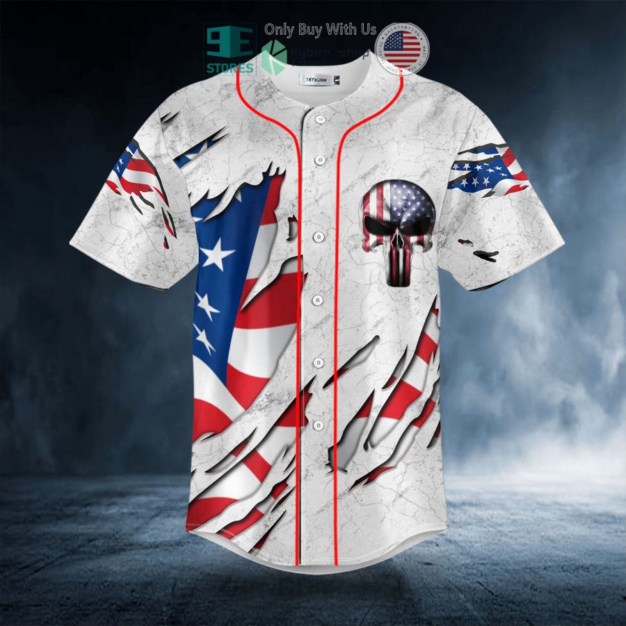 american flag punisher skull baseball jersey 3 30881