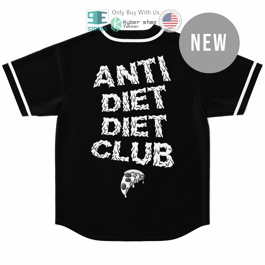 anti diet club black baseball jersey 1 11577