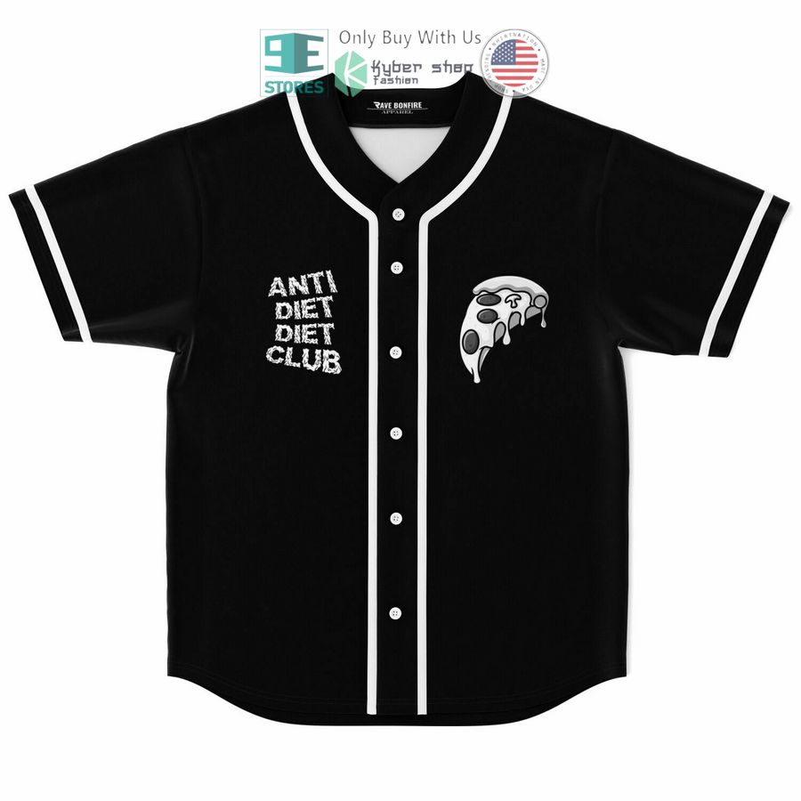 anti diet club black baseball jersey 2 94173