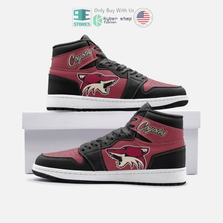 arizona coyotes logo air jordan high top shoes 1 89650