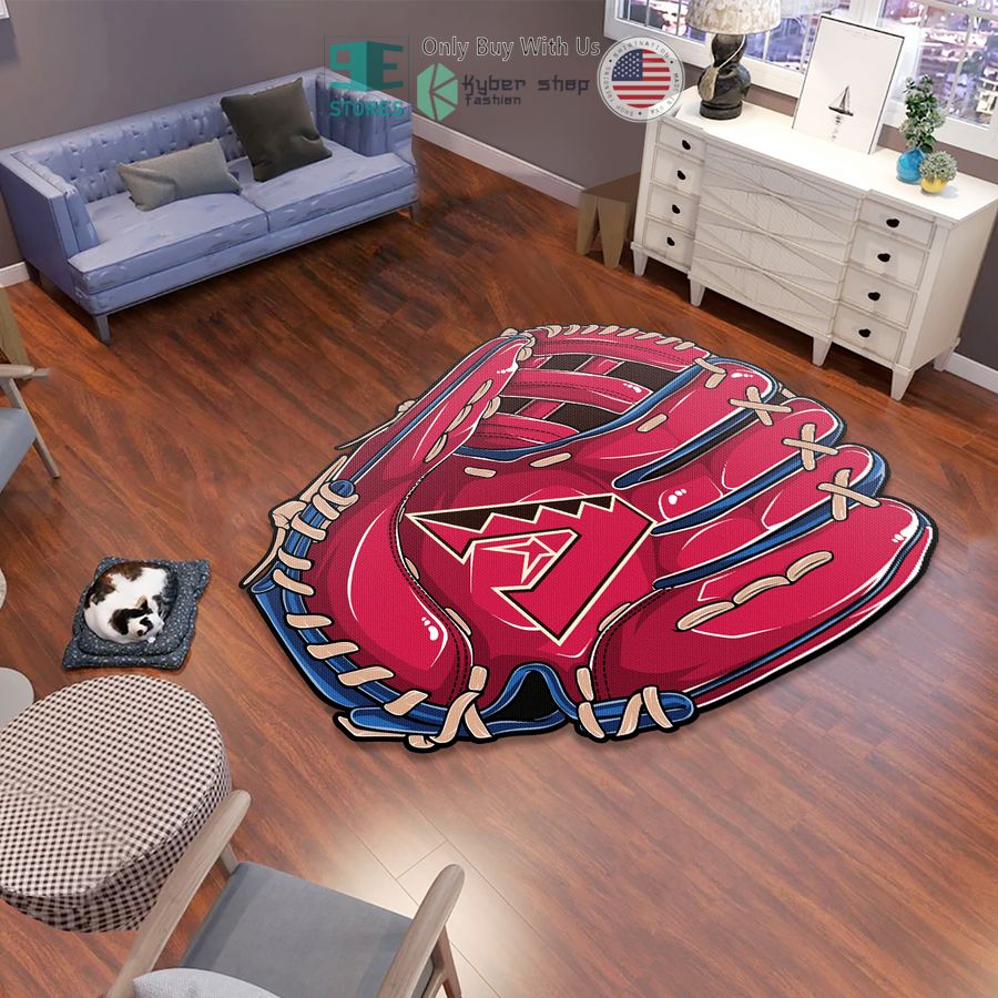 arizona diamondbacks baseball glove red shaped rug 1 98626