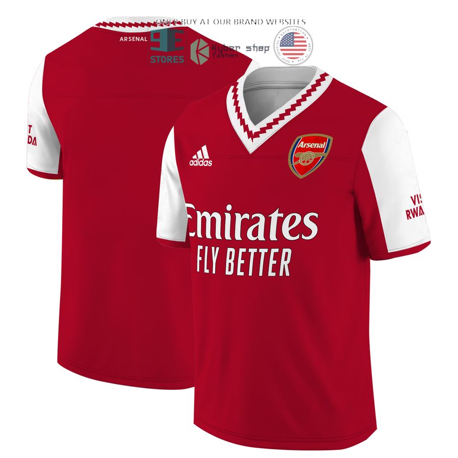 arsenal emirates fly better adidas red white football jersey 1 13560