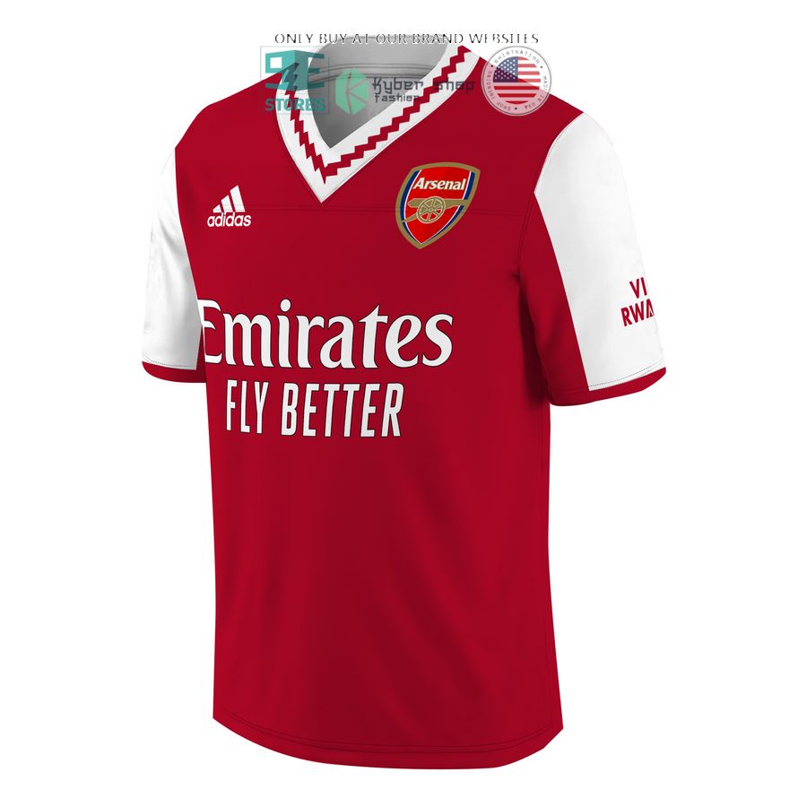 arsenal emirates fly better adidas red white football jersey 2 44858