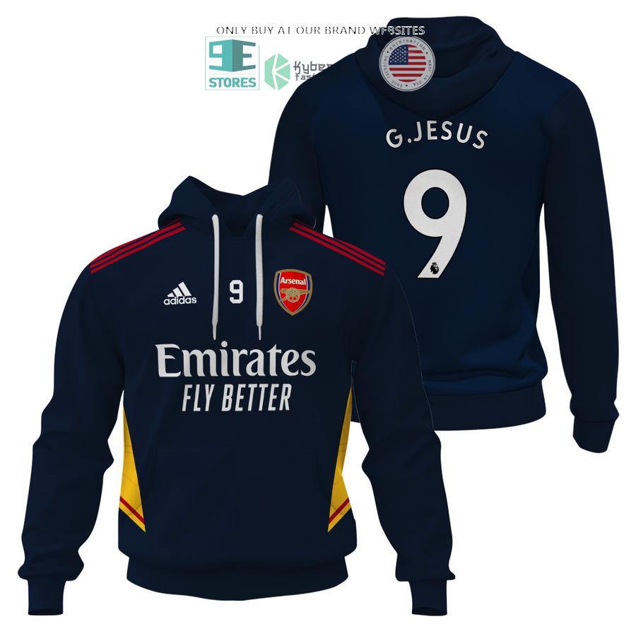 arsenal emirates fly better g jesus 9 3d shirt hoodie 2 14804