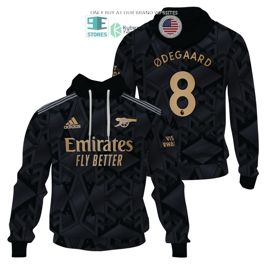 arsenal emirates fly better odegaard 8 black 3d shirt hoodie 1 65097