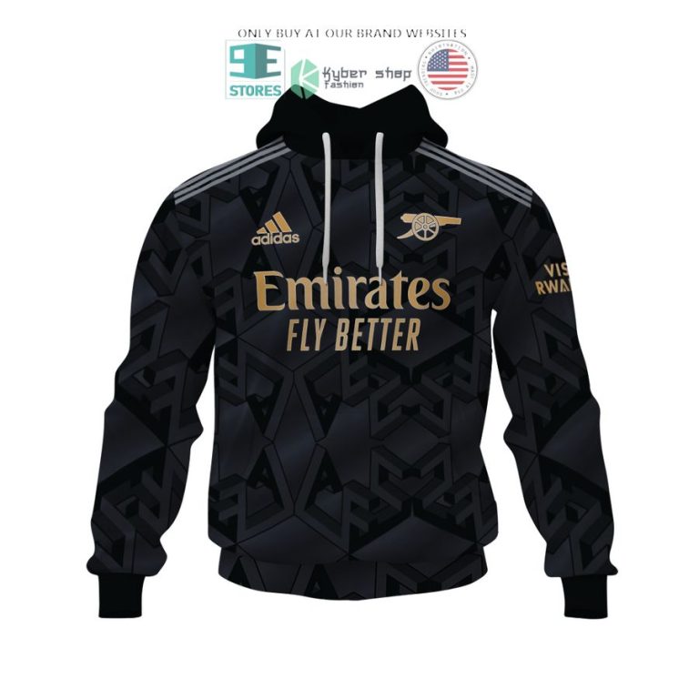 arsenal emirates fly better odegaard 8 black 3d shirt hoodie 2 46085