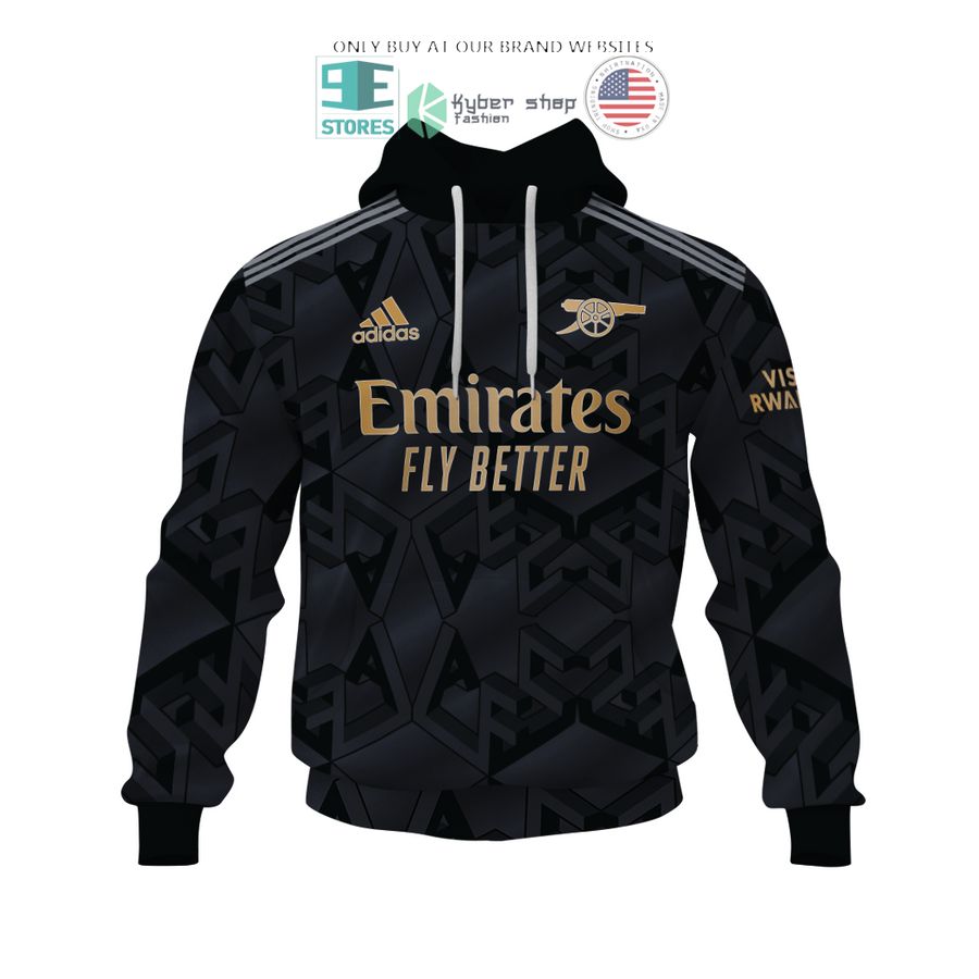 arsenal emirates fly better odegaard 8 black 3d shirt hoodie 2 46085