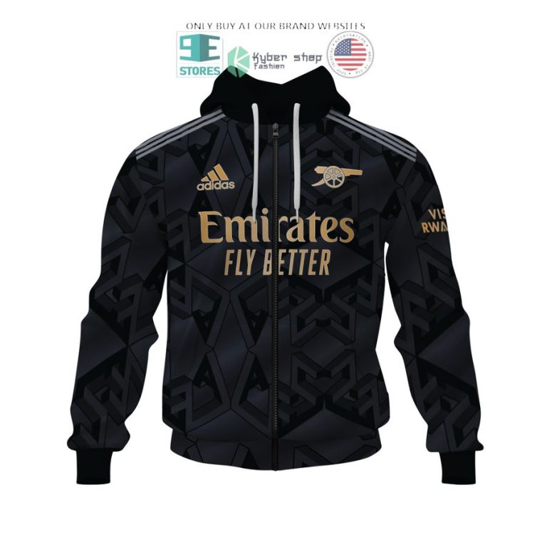 arsenal emirates fly better odegaard 8 black 3d shirt hoodie 3 74369