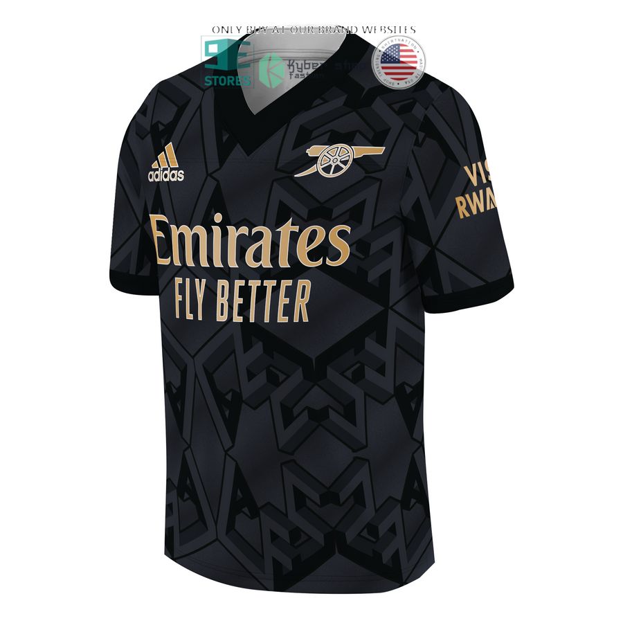 arsenal emirates fly better smith rowe 10 black football jersey 2 87552