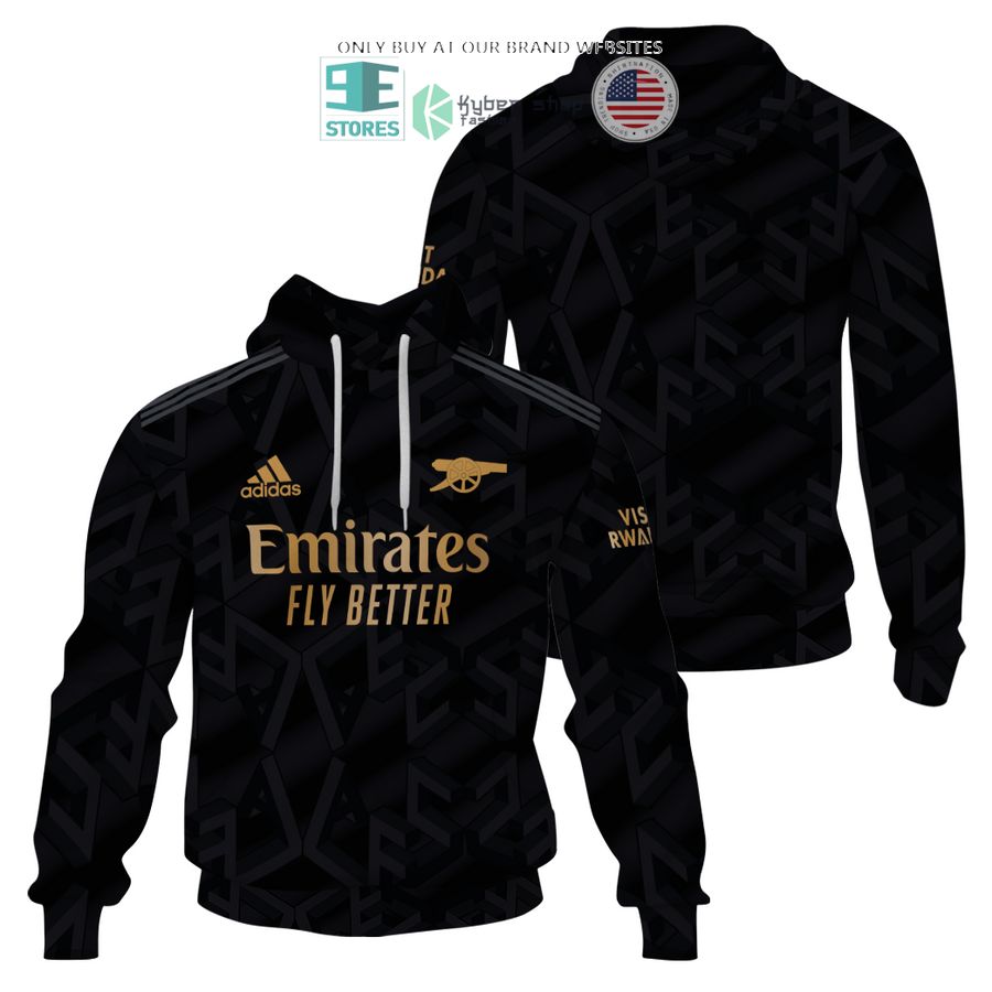 arsenal emirates fly better visit rwanda adidas black 3d shirt hoodie 1 65950