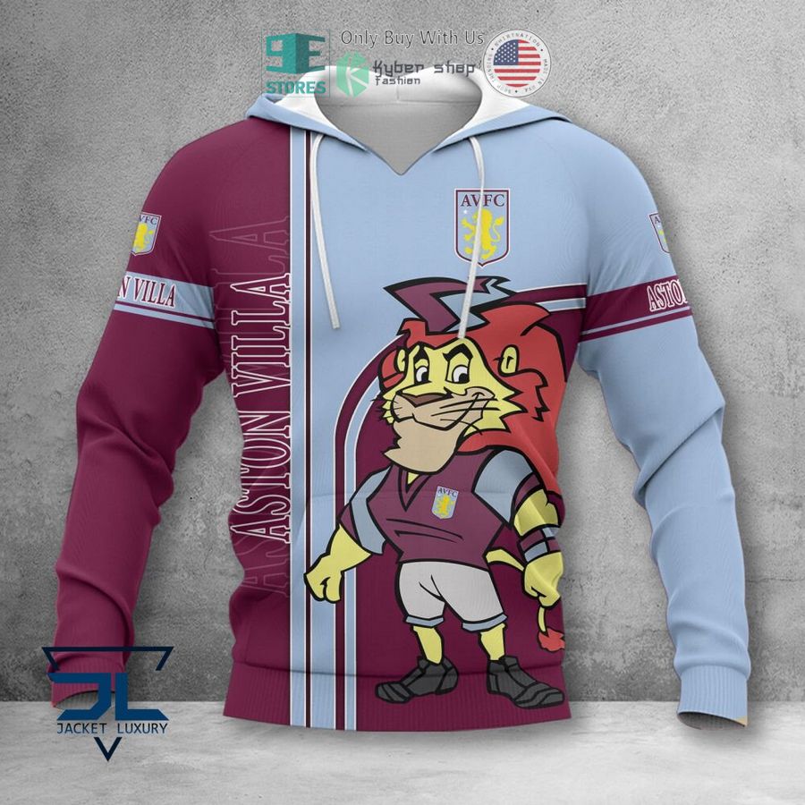 aston villa f c mascot 3d polo shirt hoodie 2 3615