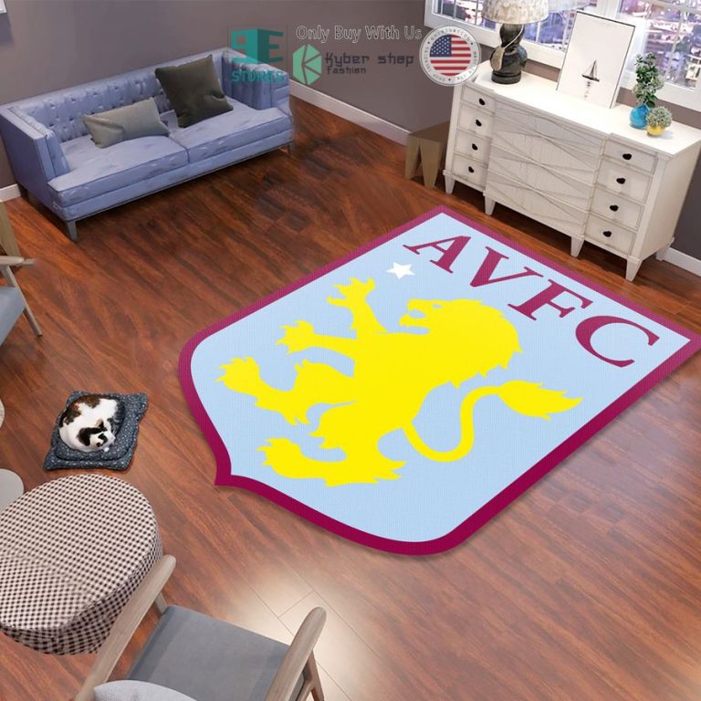 aston villa fc logo shaped rug 1 70081