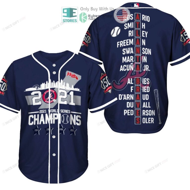 atlanta braves 2021 world series champions players name baseball jersey 1 77456