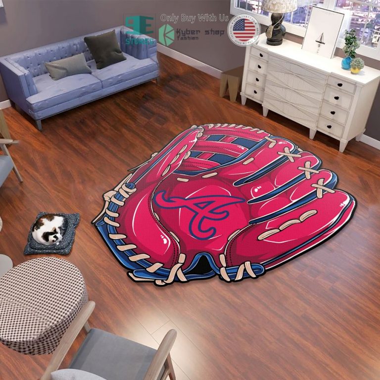 atlanta braves baseball glove red shaped rug 1 13871