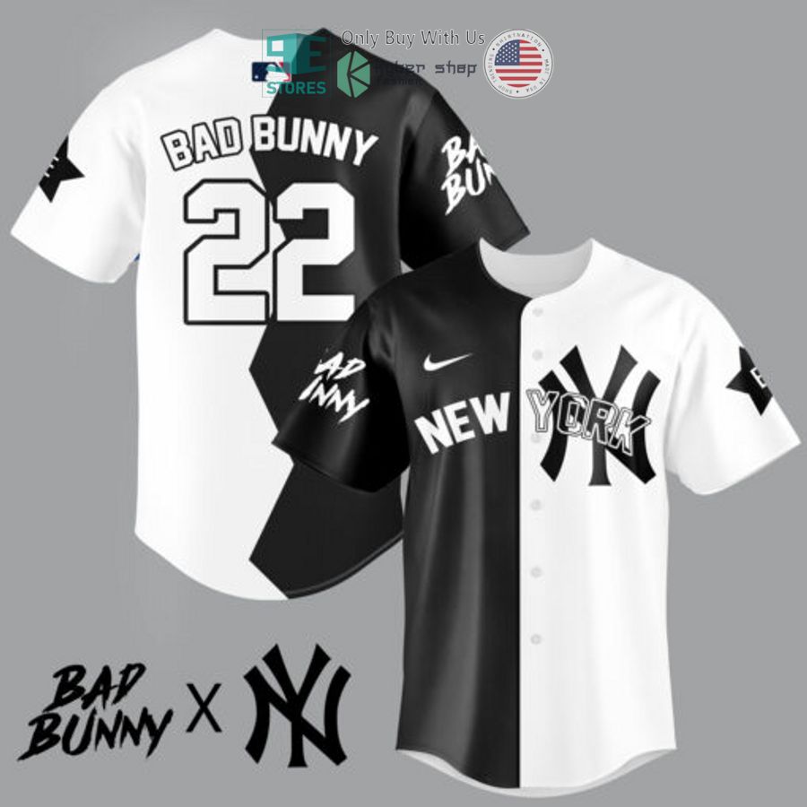 bad bunny 22 new york yankees baseball jersey 1 80510