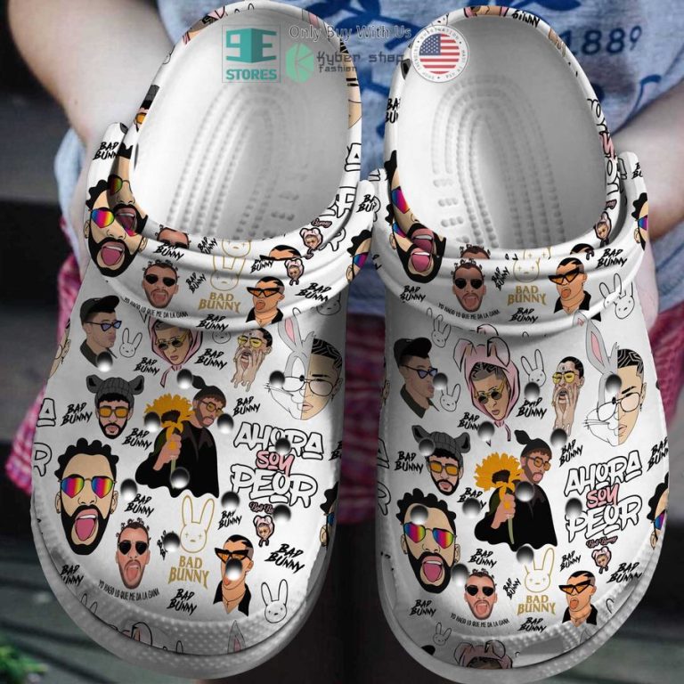 bad bunny ahora soy peor face pattern crocs crocband clogs 1 65966