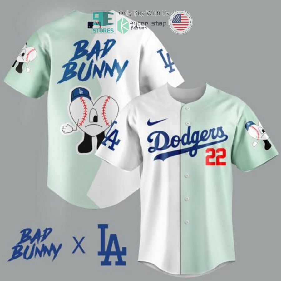 bad bunny los angeles dodgers baseball jersey 1 73735
