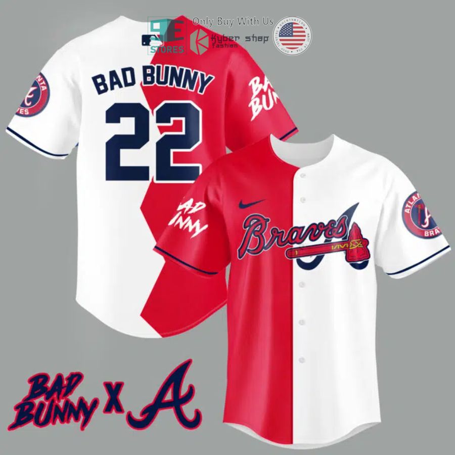 bad bunny x atlanta braves baseball jersey 1 89991