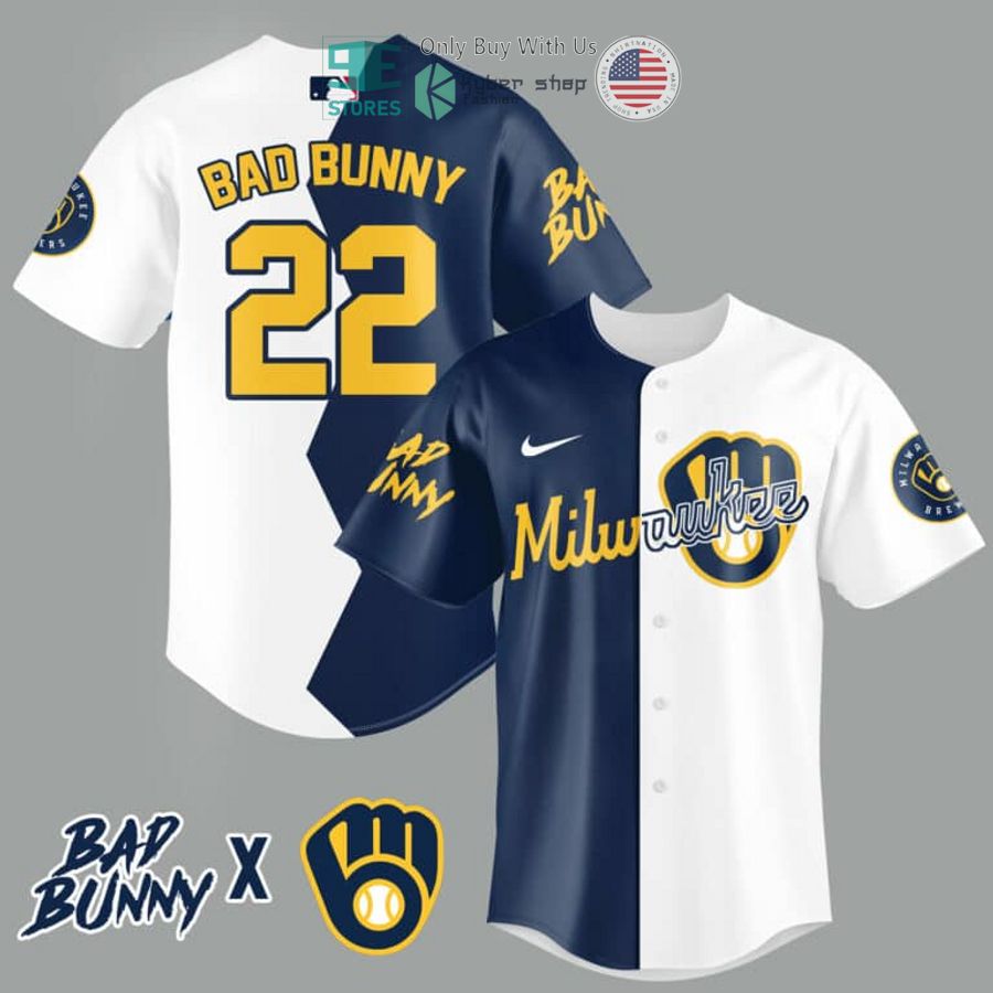 bad bunny x milwaukee brewers baseball jersey 1 44379