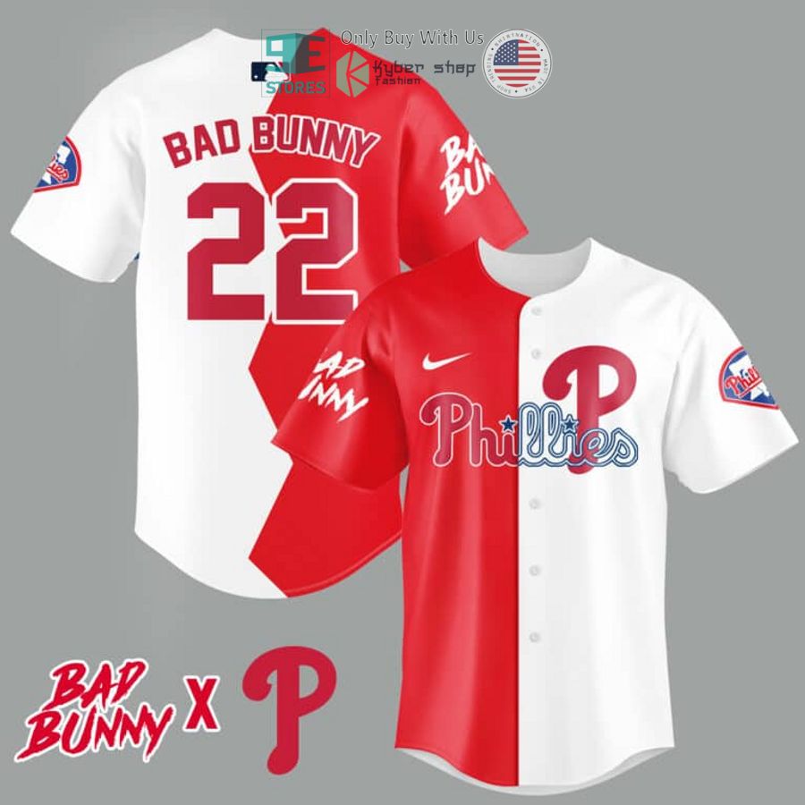 bad bunny x philadelphia phillies baseball jersey 1 4413