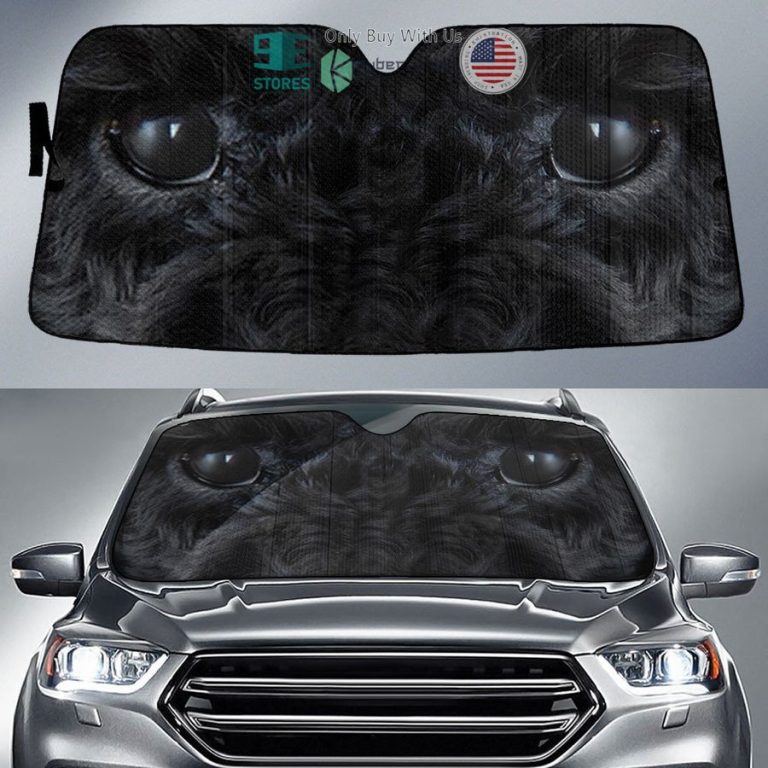 black poodle eyes car sun shade 1 22358