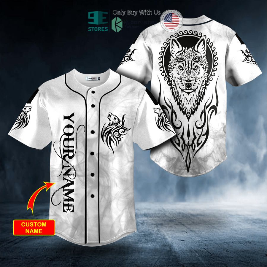 black white yinyang wolf viking tattoo personalized baseball jersey 1 59529