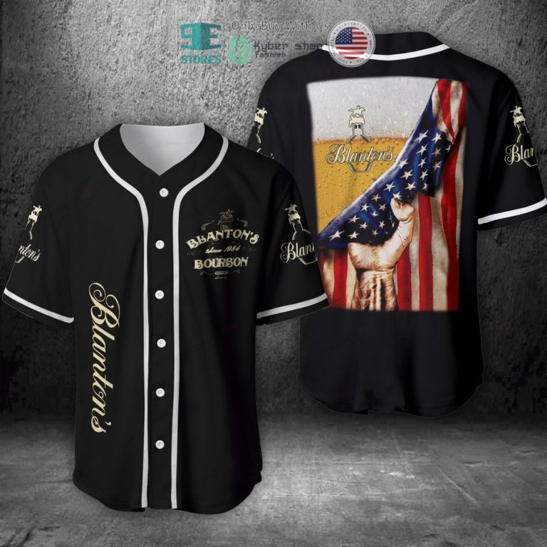 blantons beer united states flag black baseball jersey 1 12878