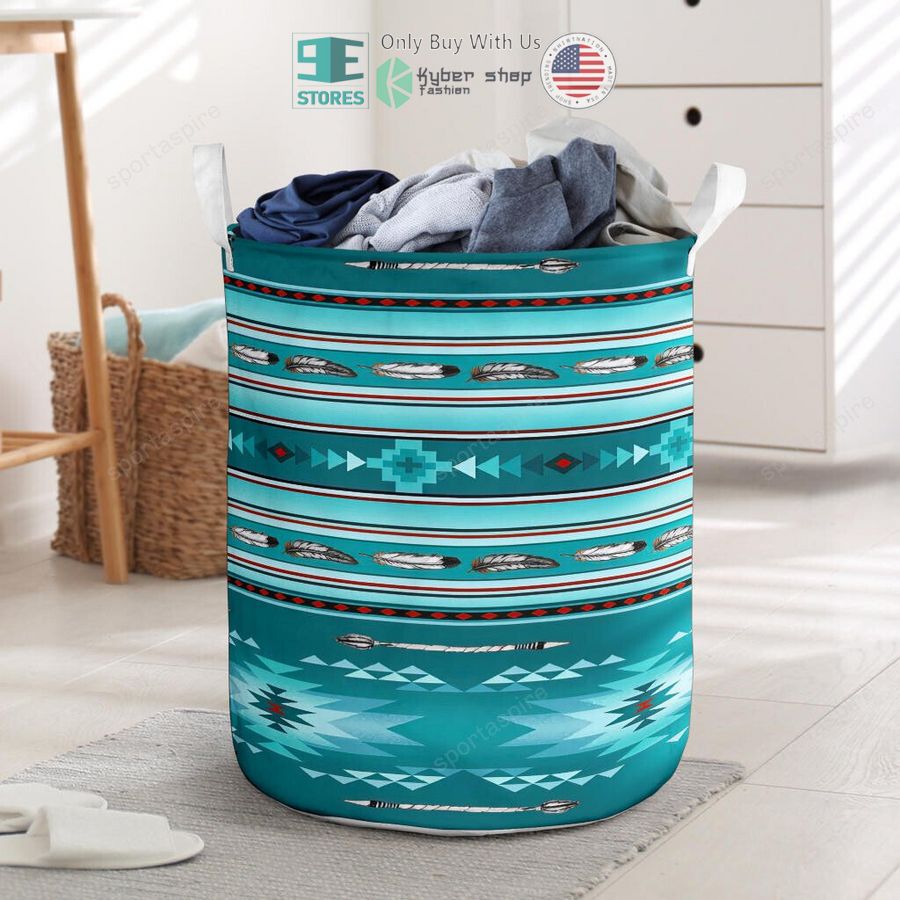 blue light pattern laundry basket 1 77395