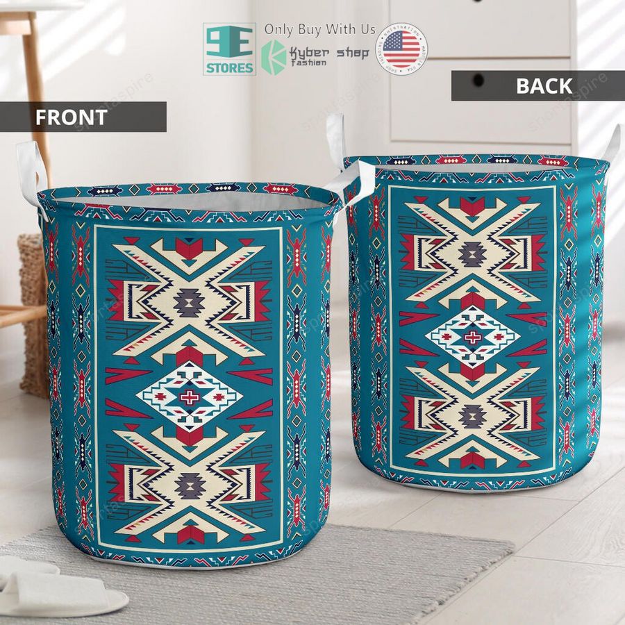 blue pink pattern laundry basket 2 62055