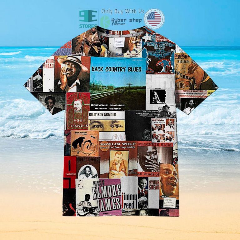 blues music collage hawaiian shirt 2 76469