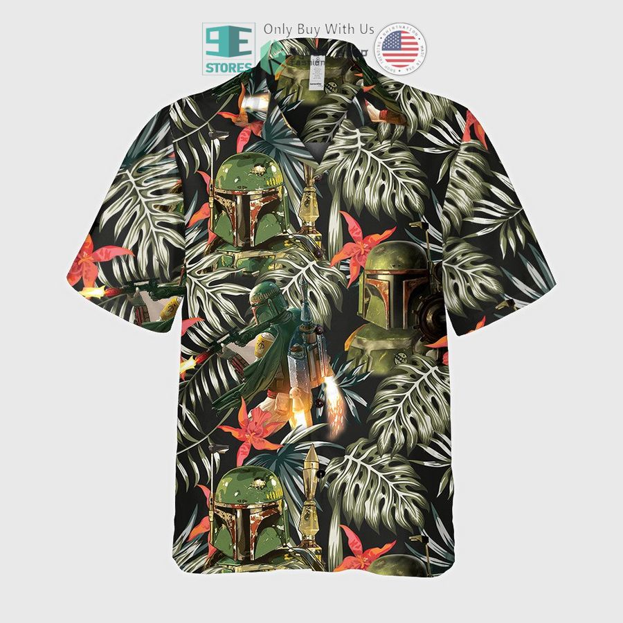 boba fett tropical leaves hawaiian shirt 2 22204