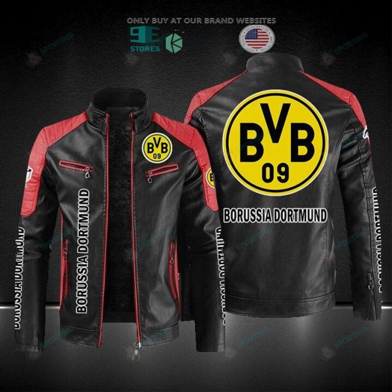 borussia dortmund block leather jacket 3 78728