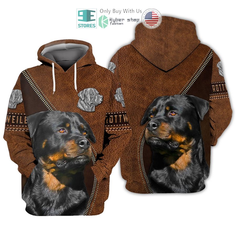 brave rottweiler leather skin 3d shirt hoodie 2 44334