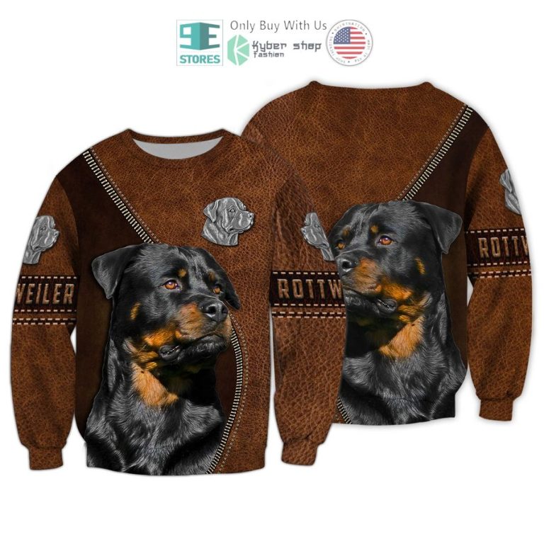 brave rottweiler leather skin 3d shirt hoodie 3 95345