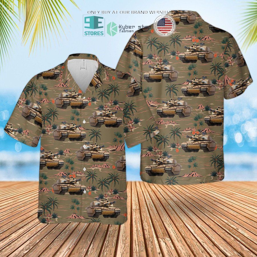 british army challenger 2 combat vehicle hawaiian shirt shorts 2 29673