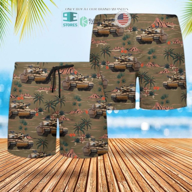 british army challenger 2 combat vehicle hawaiian shirt shorts 3 27140