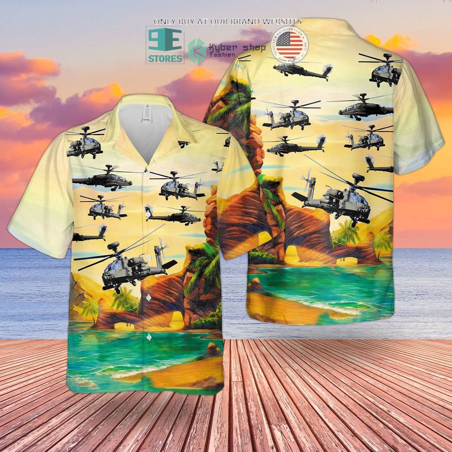 british army westland wah 64 apache hawaiian shirt shorts 1 66024