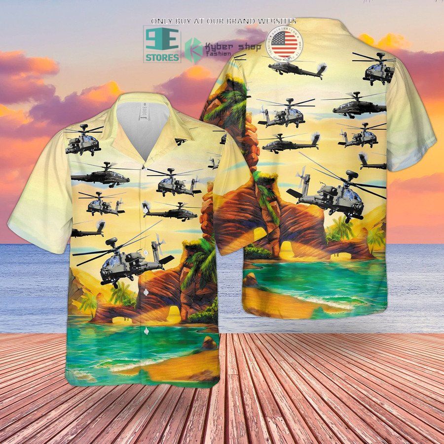 british army westland wah 64 apache hawaiian shirt shorts 2 43277