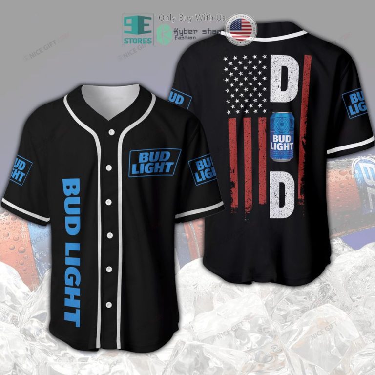 bud light united states flag black baseball jersey 1 48719