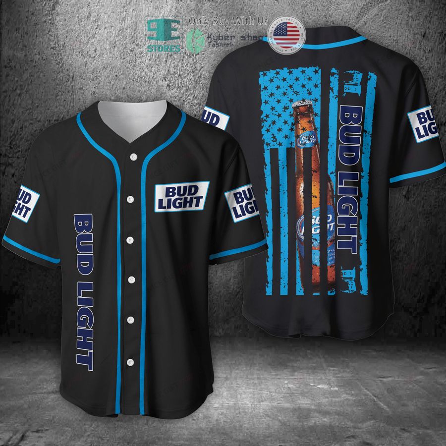 bud light united states flag black blue baseball jersey 1 70581