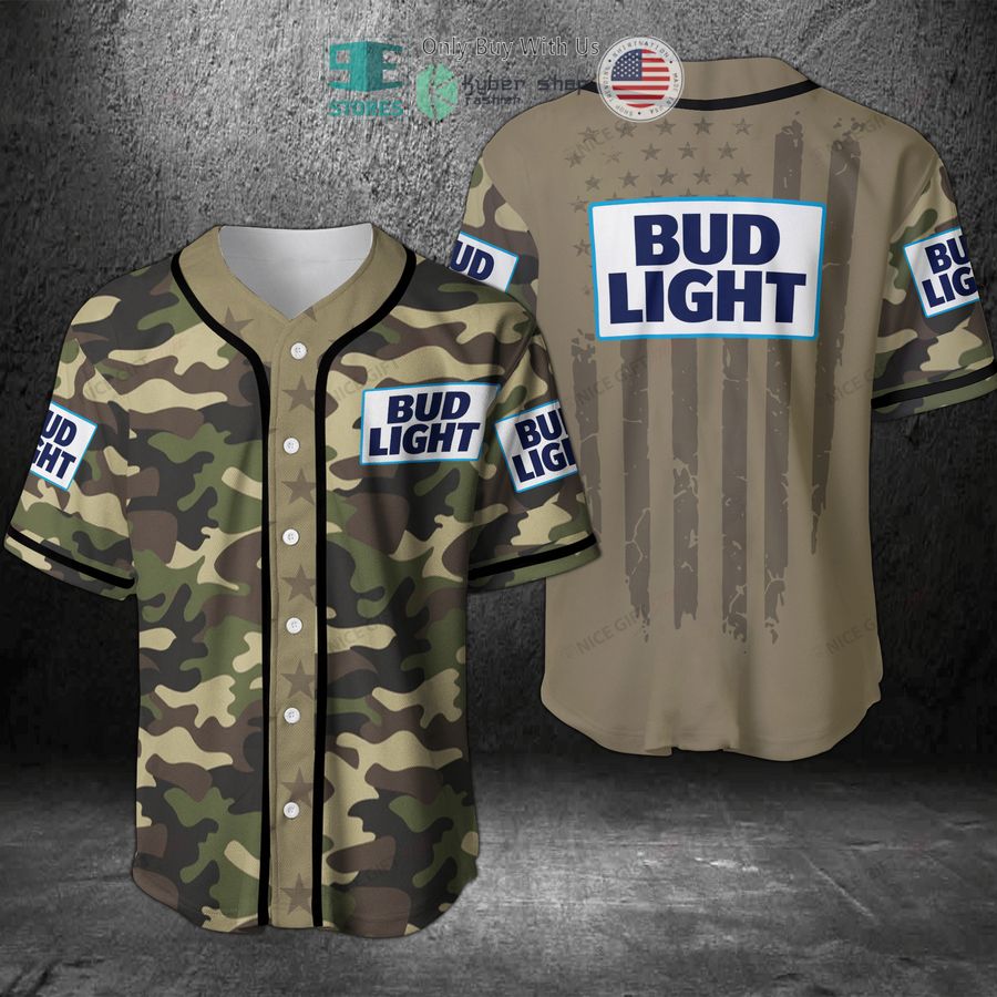 bud light united states flag green camo baseball jersey 1 42719