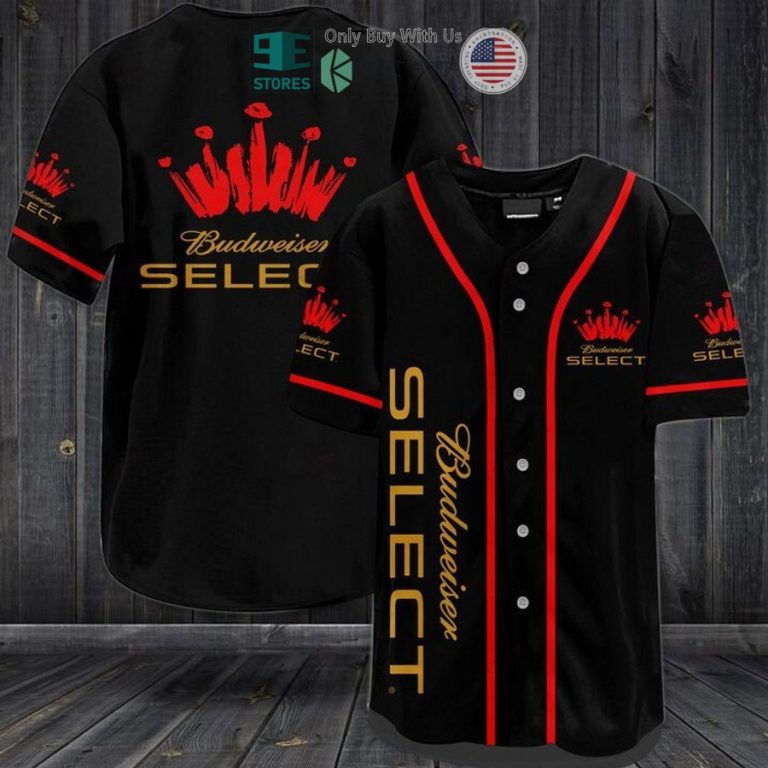 budweiser select logo black baseball jersey 1 71910