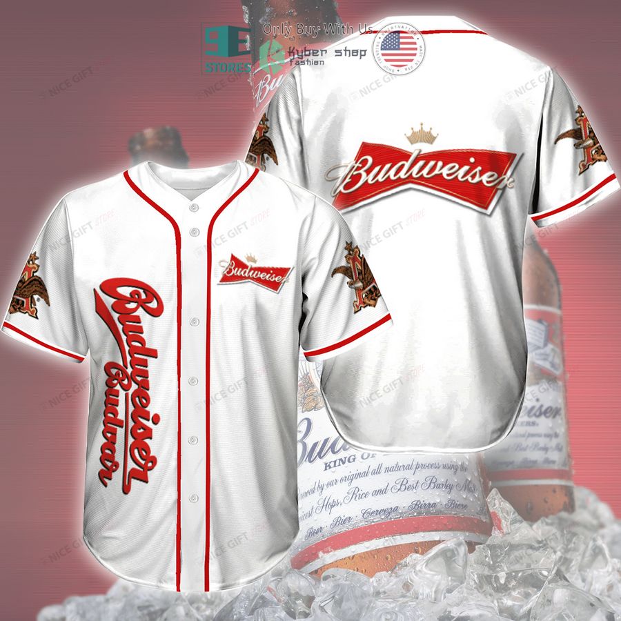 budweiser white baseball jersey 1 2790