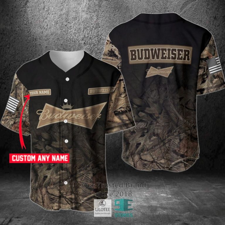 budweiser your name hunting baseball jersey 1 2638