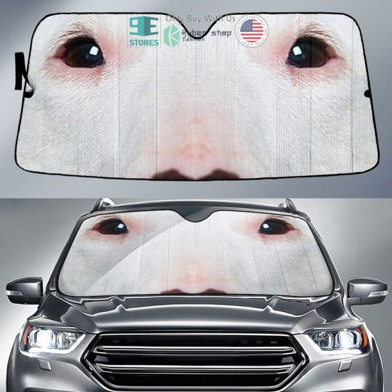 bull terrier dog eyes car sun shade 1 37418