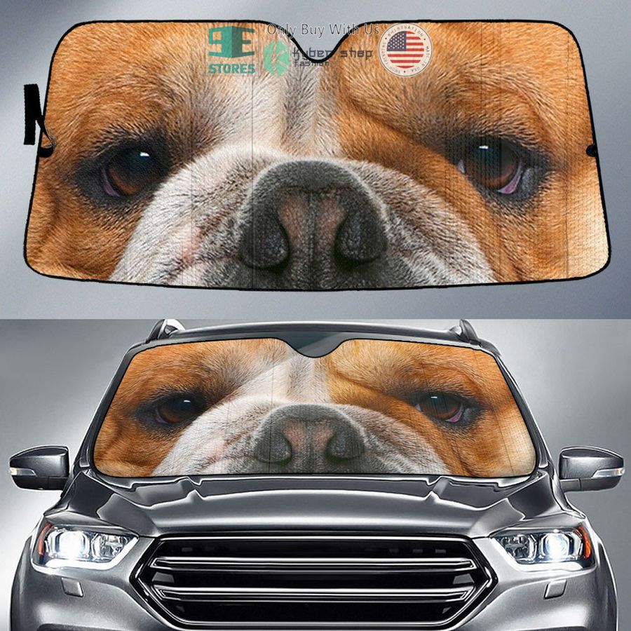 bulldog dog eyes car sun shade 1 29018
