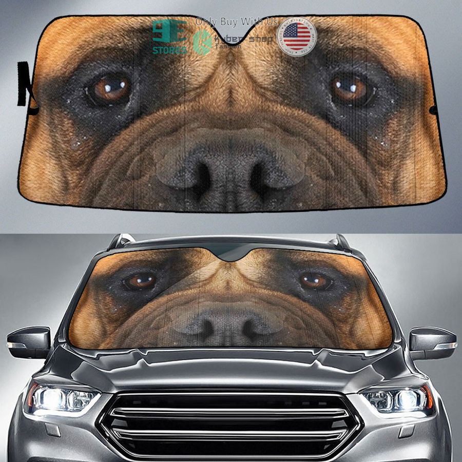 bullmastiff dog eyes car sun shade 1 15430